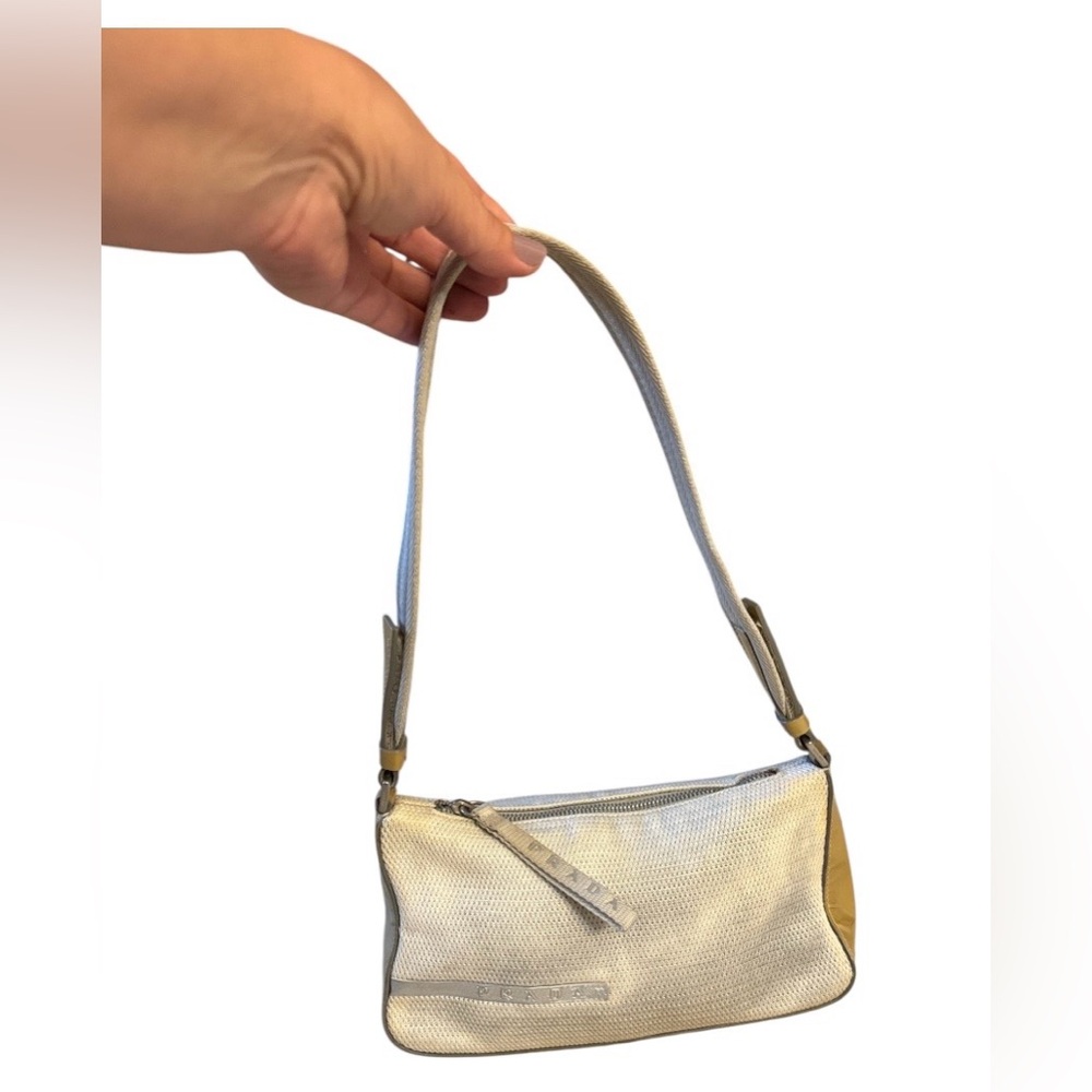 Prada Nylon Mesh Mini Shoulder Bag Silver